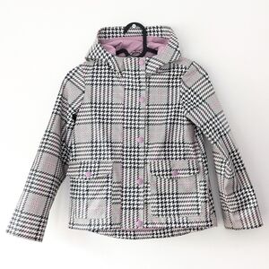 2/15$ Joe Fresh Kids Plaid Lined Raincoat - Pink and Black ~ Size 6 (Small)